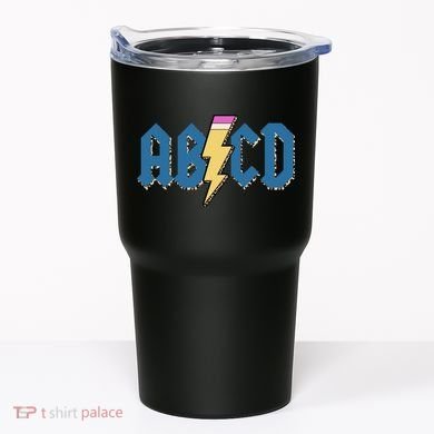 ABCD Pencil Lightning Rockn Roll Teacher Back To School Tumbler