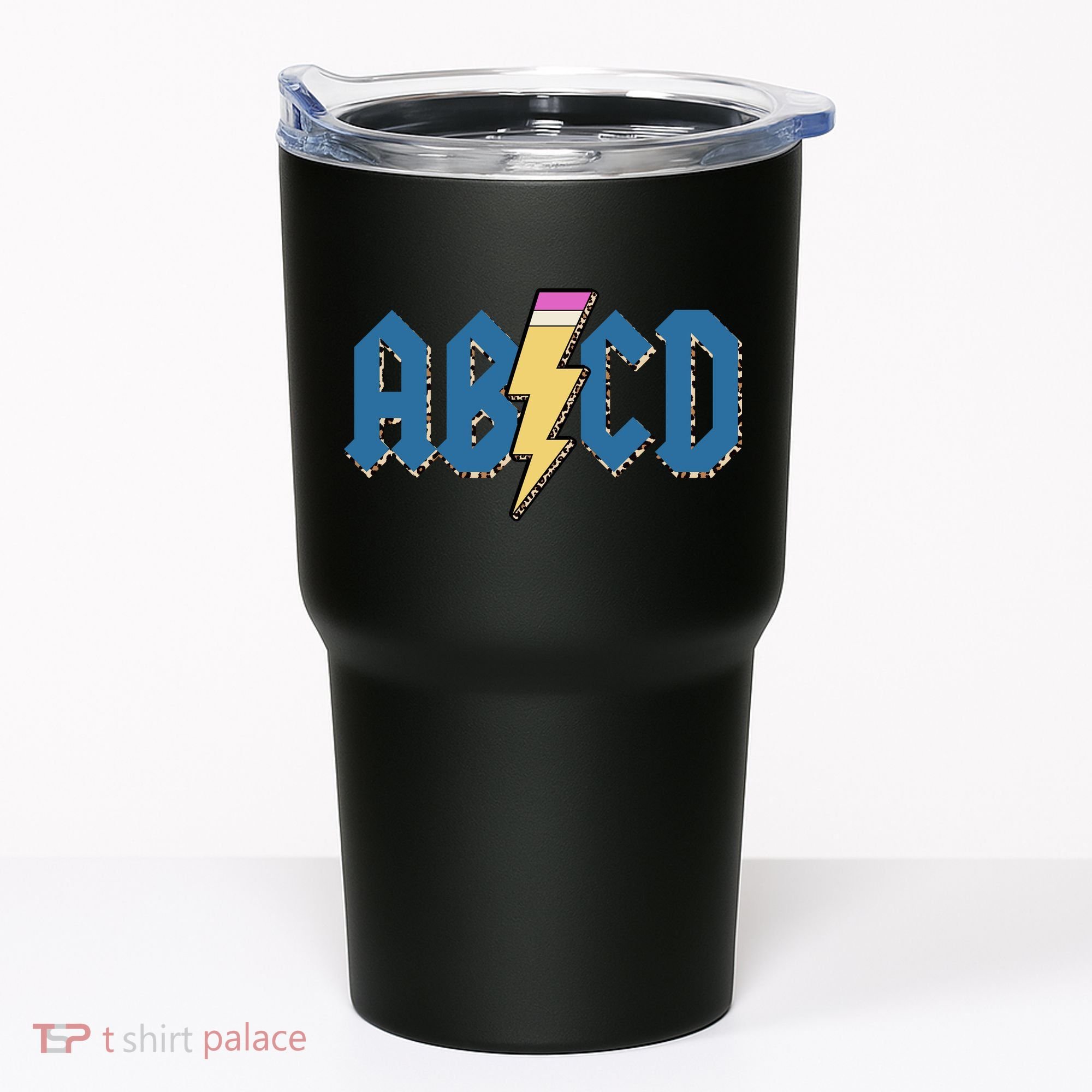 ABCD Pencil Lightning Rockn Roll Teacher Back To School Tumbler