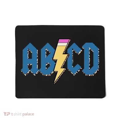 ABCD Pencil Lightning Rockn Roll Teacher Back To School Mousepad