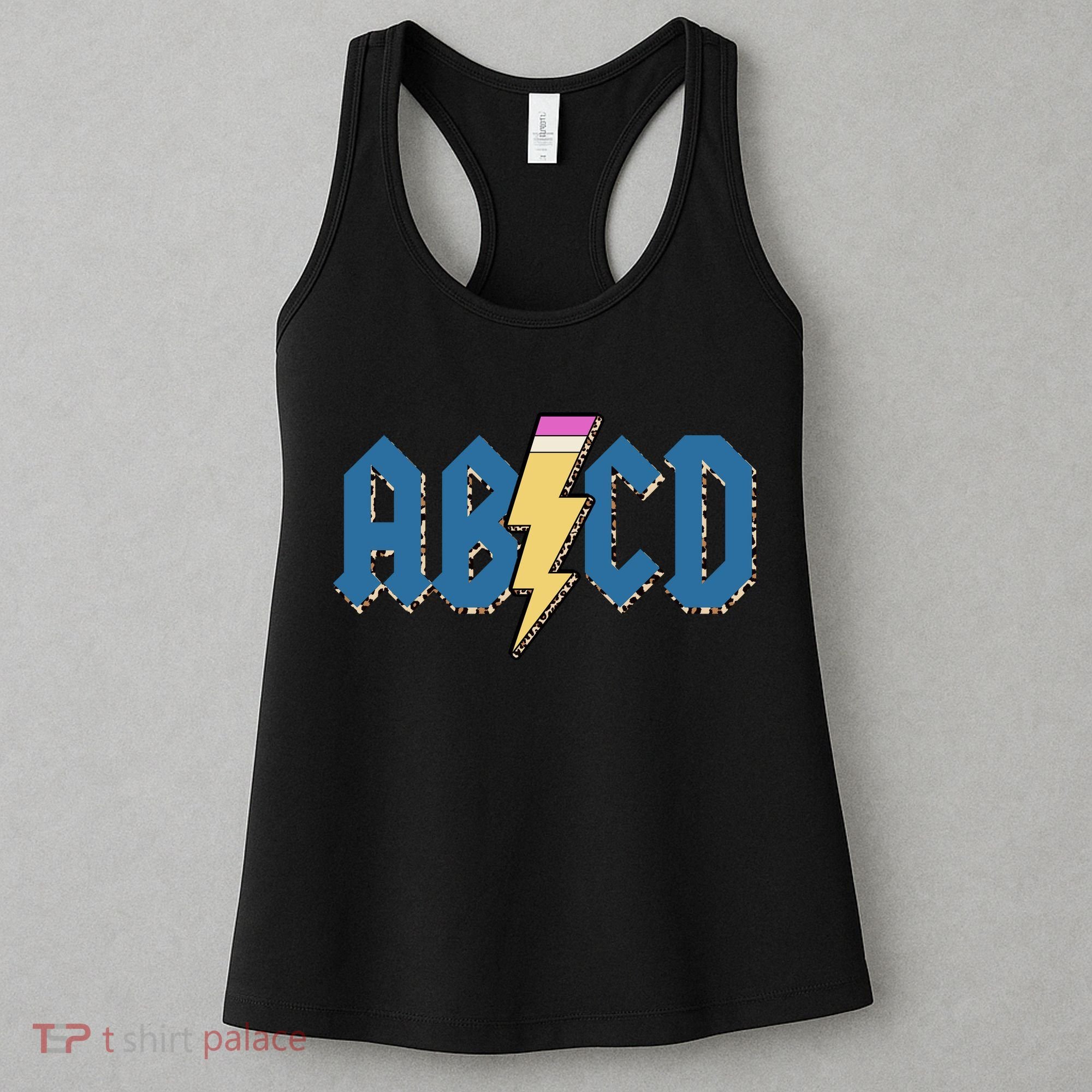 ABCD Pencil Lightning Rockn Roll Teacher Back To School Women's Tank Top
