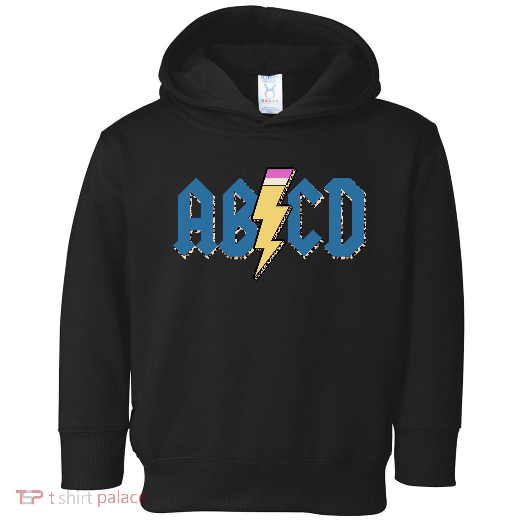 ABCD Pencil Lightning Rockn Roll Teacher Back To School Toddler Hoodie