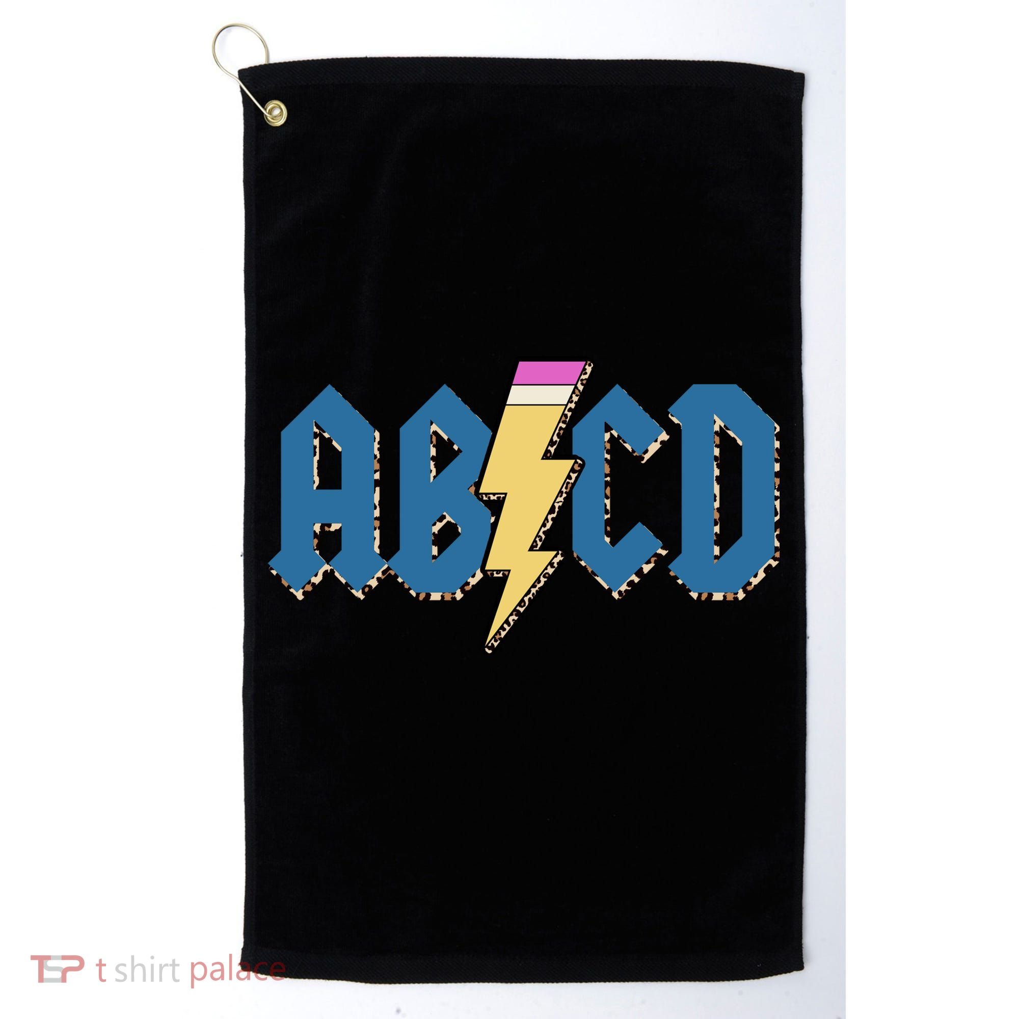 ABCD Pencil Lightning Rockn Roll Teacher Back To School Golf Towel