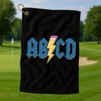 ABCD Pencil Lightning Rockn Roll Teacher Back To School Golf Towel thumb 1