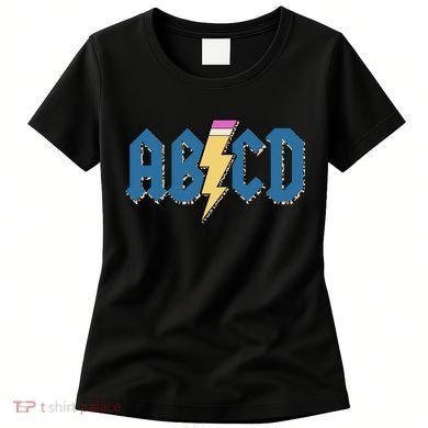 ABCD Pencil Lightning Rockn Roll Teacher Back To School Women's T-Shirt