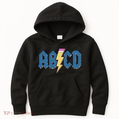 ABCD Pencil Lightning Rockn Roll Teacher Back To School Kids Hoodie