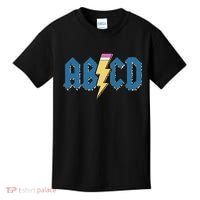 ABCD Pencil Lightning Rockn Roll Teacher Back To School Kids T-Shirt thumb 0