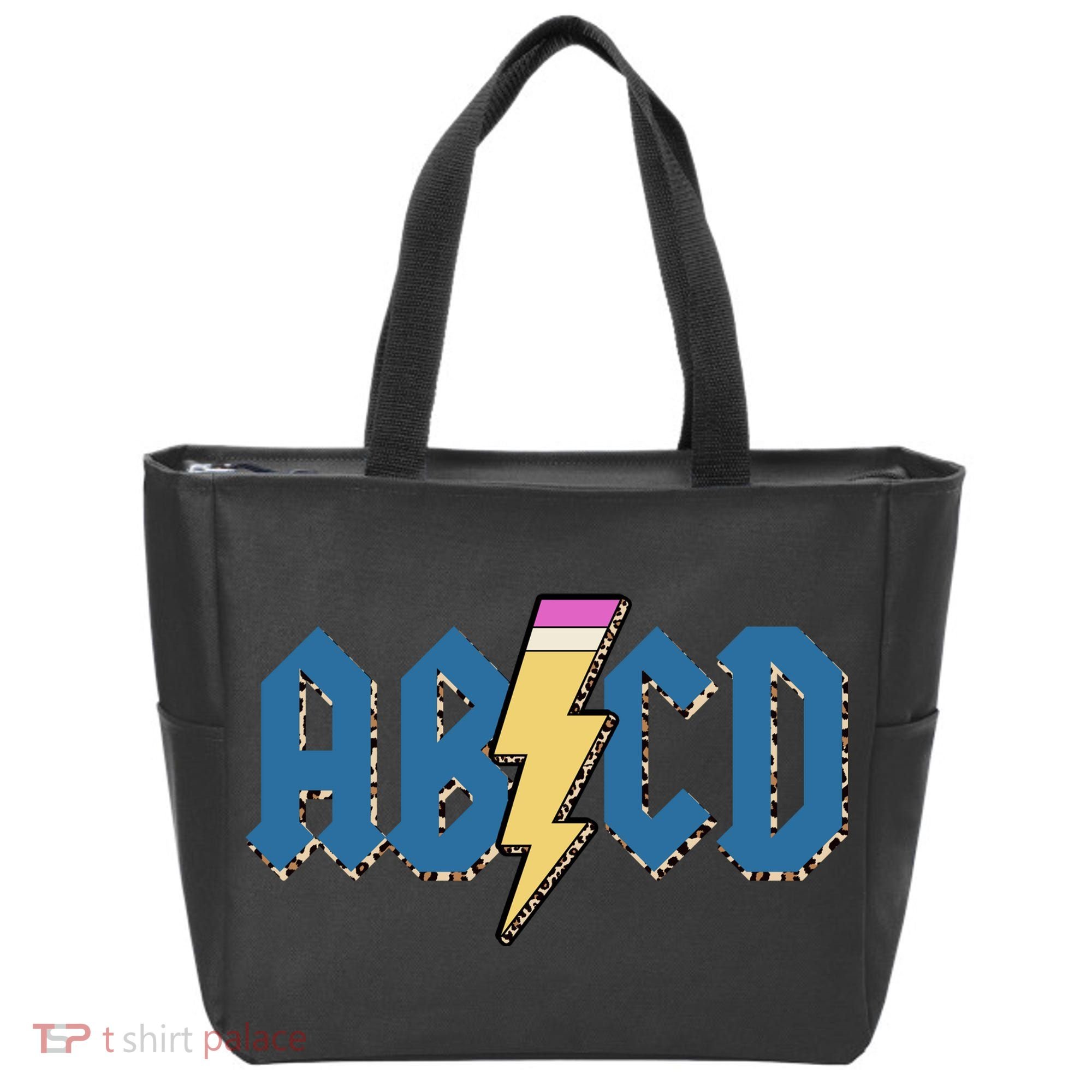ABCD Pencil Lightning Rockn Roll Teacher Back To School Tote Bag