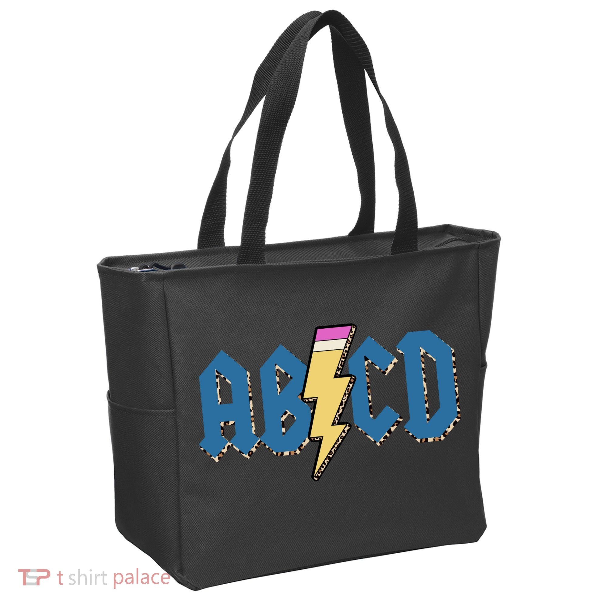 ABCD Pencil Lightning Rockn Roll Teacher Back To School Tote Bag