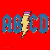 ABCD Pencil Lightning Rockn Roll Teacher Back To School Santa Hat thumb 1