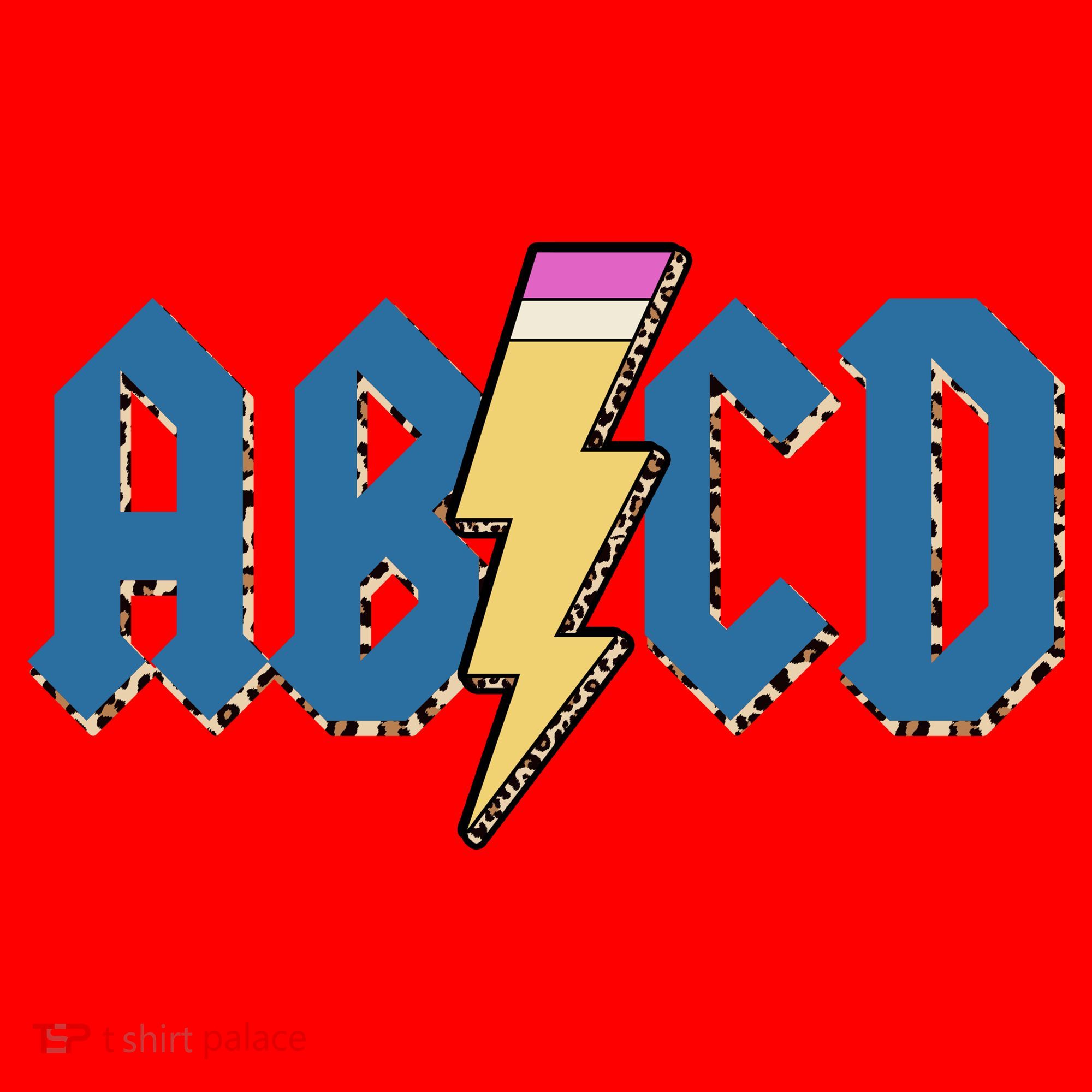 ABCD Pencil Lightning Rockn Roll Teacher Back To School Santa Hat