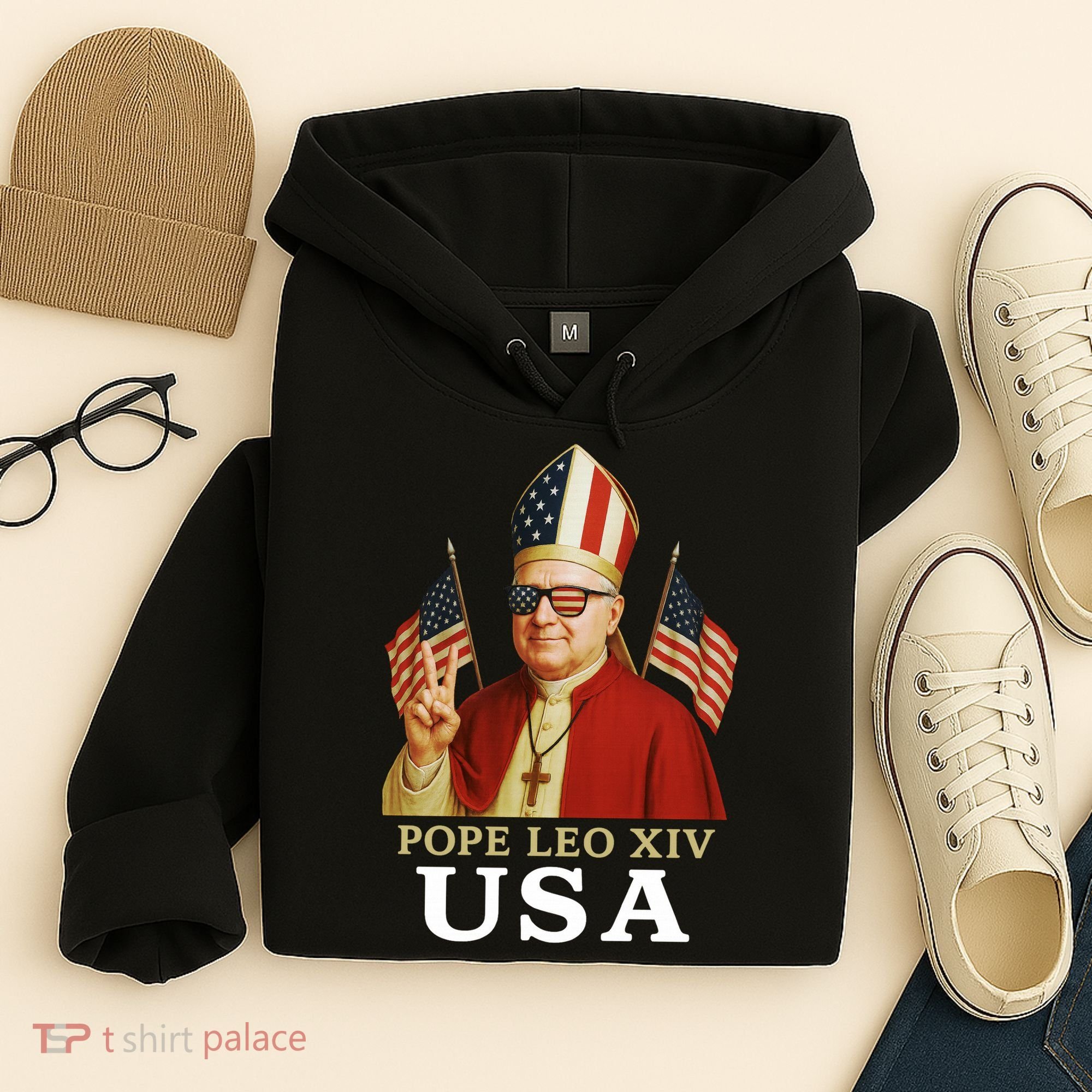 American Pope Leo XIV USA Hoodie