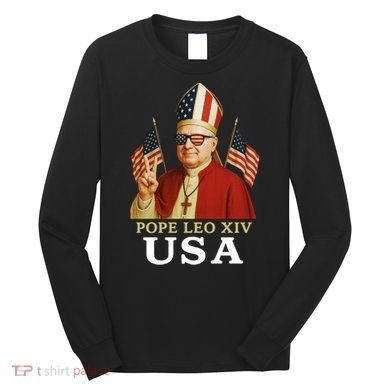 American Pope Leo XIV USA Long Sleeve Shirt