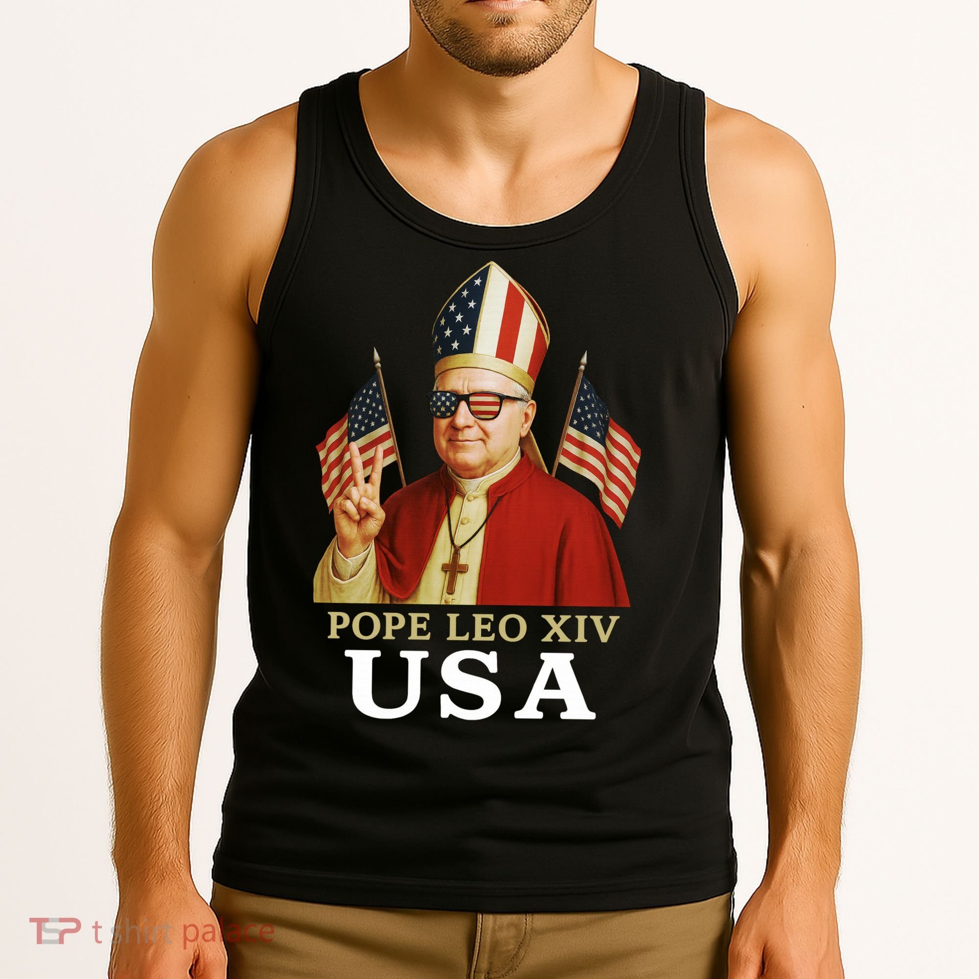 American Pope Leo XIV USA Tank Top