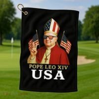 American Pope Leo XIV USA Golf Towel thumb 1