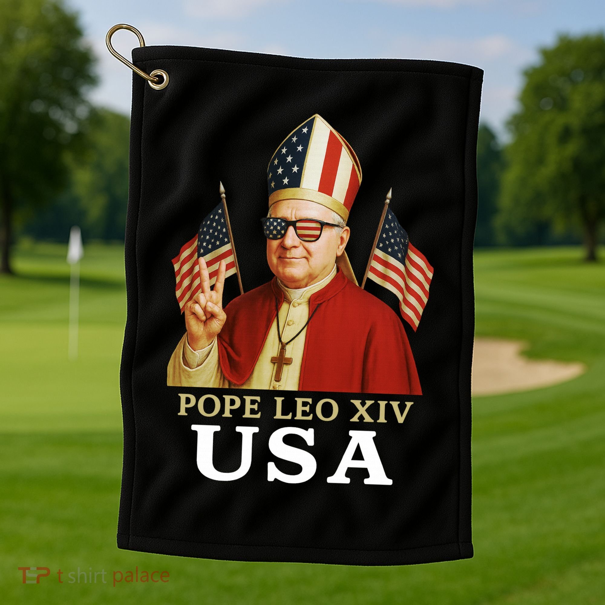 American Pope Leo XIV USA Golf Towel