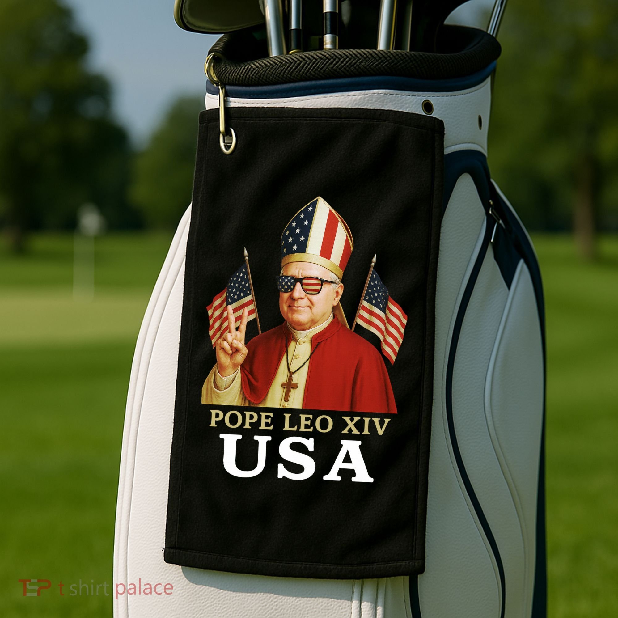 American Pope Leo XIV USA Golf Towel