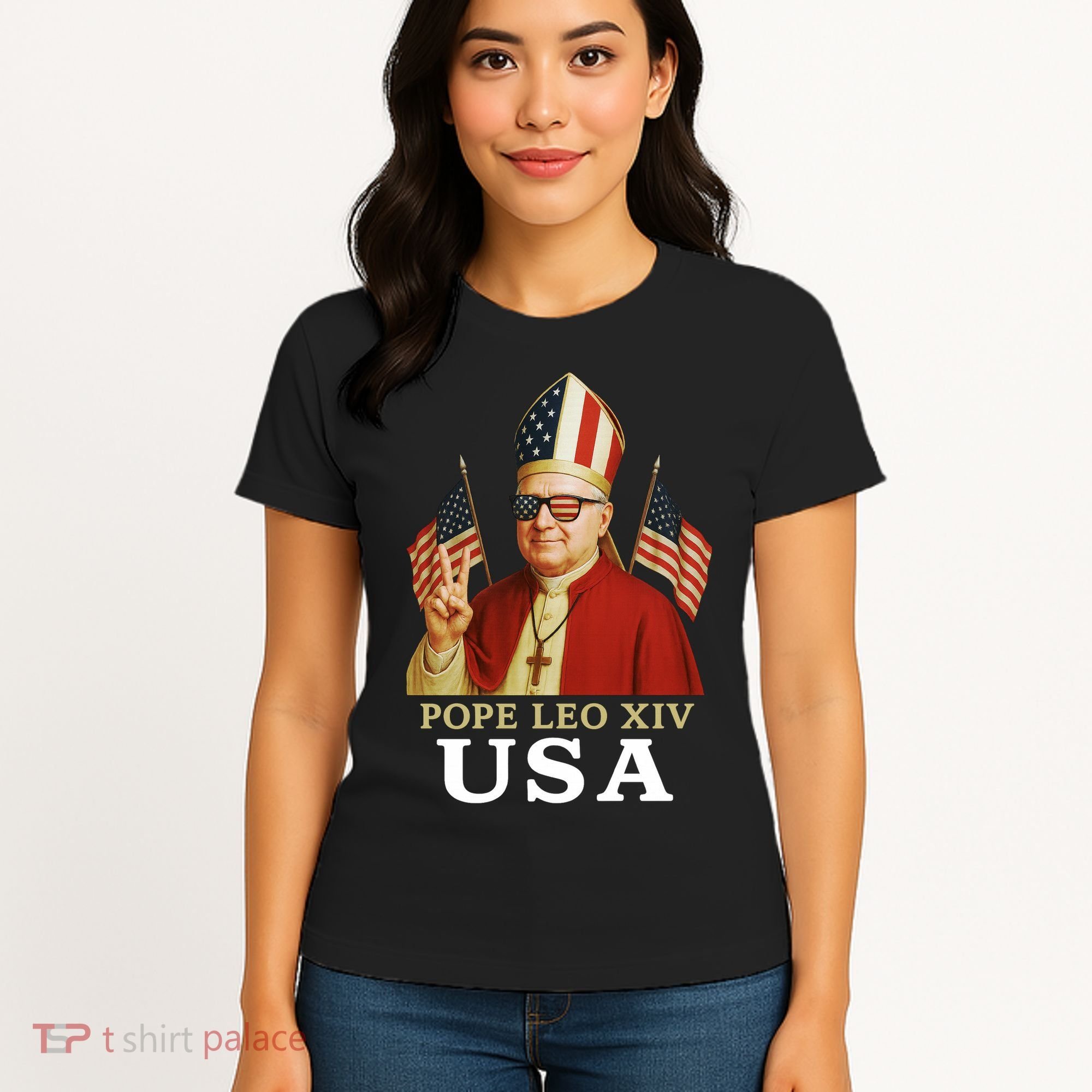 American Pope Leo XIV USA Women's T-Shirt