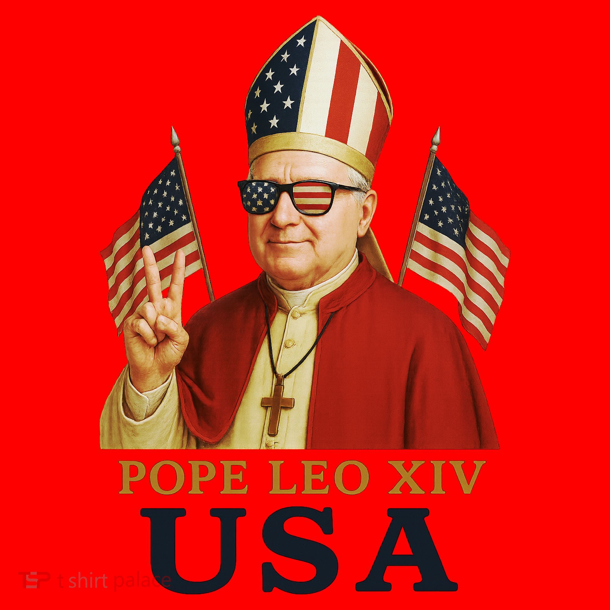 American Pope Leo XIV USA Santa Hat