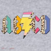 ABCD Pencil Lightning Bolt Back To School Teachers Women's Sweatshirt thumb 2