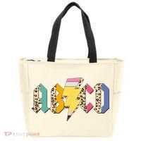 ABCD Pencil Lightning Bolt Back To School Teachers Tote Bag thumb 0