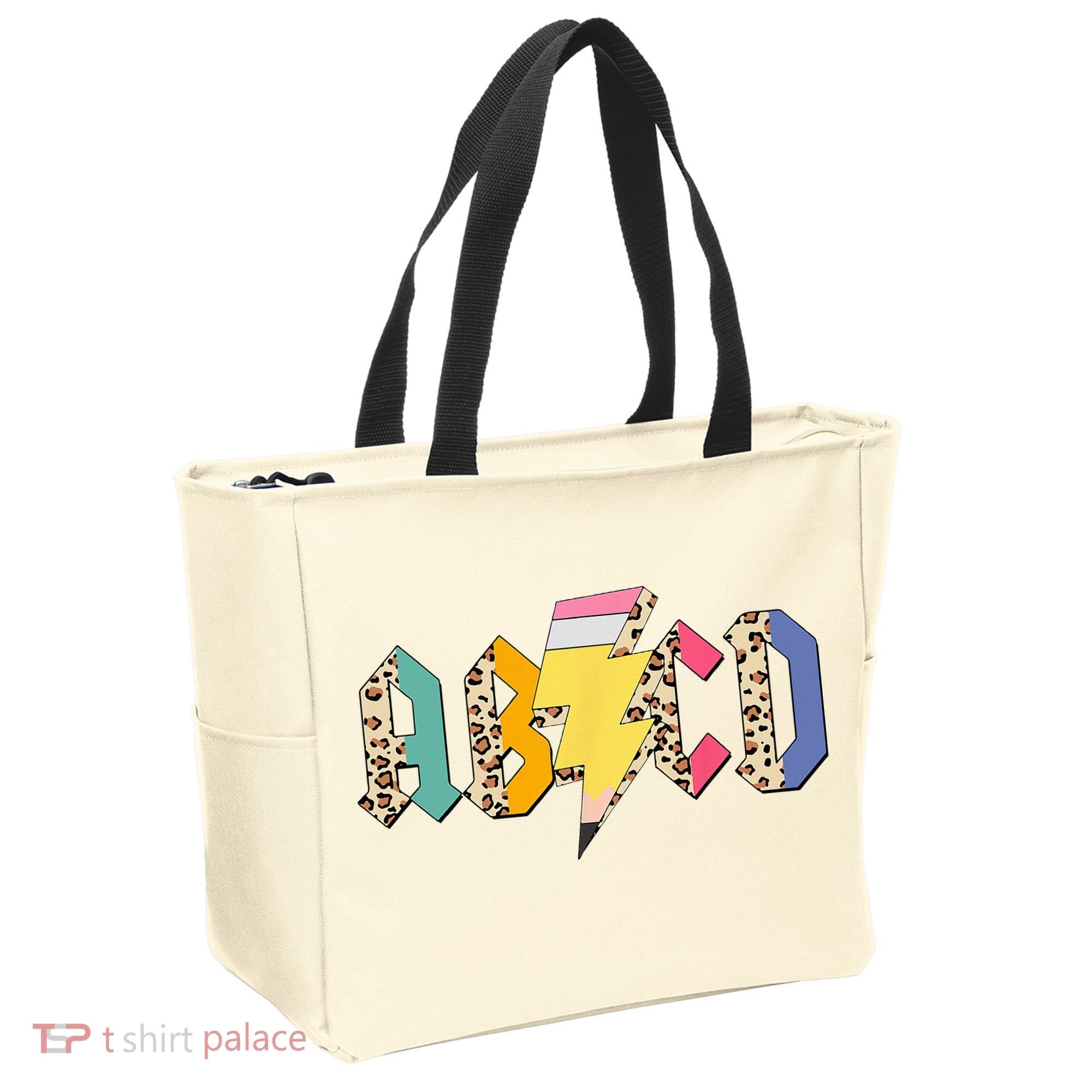 ABCD Pencil Lightning Bolt Back To School Teachers Tote Bag