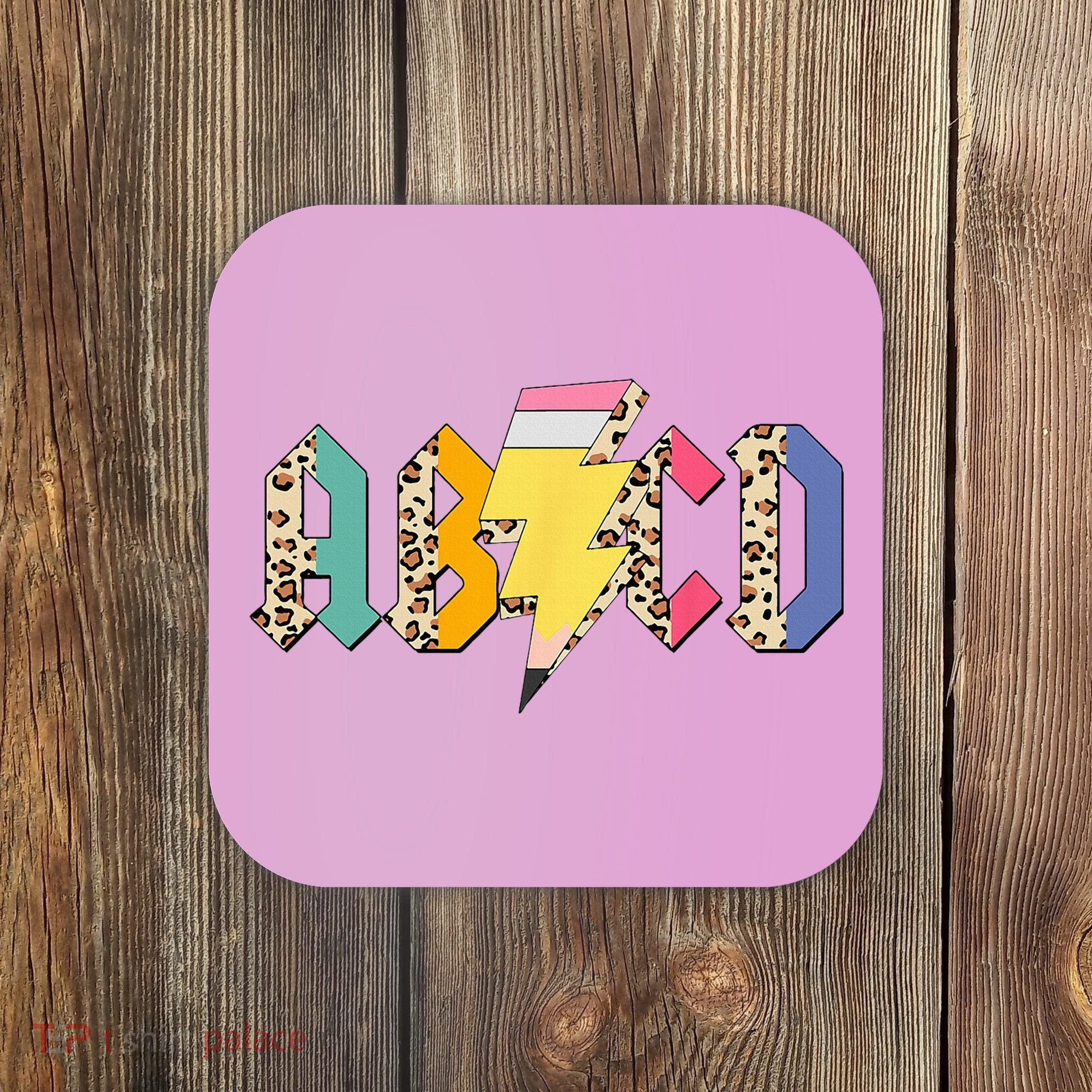 ABCD Pencil Lightning Bolt Back To School Teachers Coaster