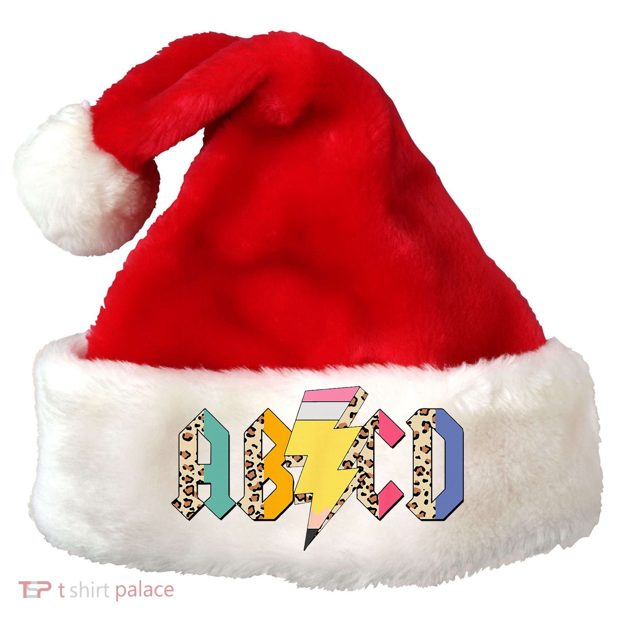 ABCD Pencil Lightning Bolt Back To School Teachers Santa Hat