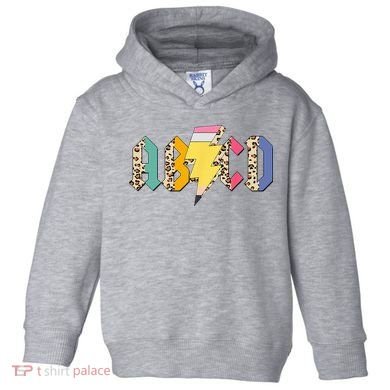 ABCD Pencil Lightning Bolt Back To School Teachers Toddler Hoodie
