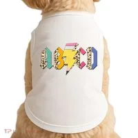 ABCD Pencil Lightning Bolt Back To School Teachers Doggie Tank thumb 0