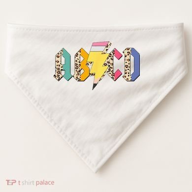 ABCD Pencil Lightning Bolt Back To School Teachers USA-Made Doggie Bandana