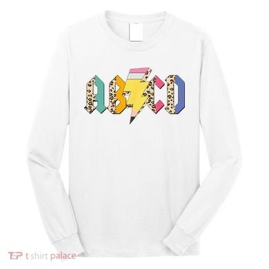 ABCD Pencil Lightning Bolt Back To School Teachers Long Sleeve Shirt