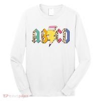 ABCD Pencil Lightning Bolt Back To School Teachers Long Sleeve Shirt thumb 0