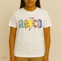 ABCD Pencil Lightning Bolt Back To School Teachers T-Shirt thumb 4