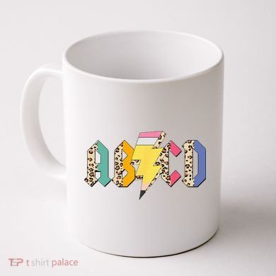 ABCD Pencil Lightning Bolt Back To School Teachers Coffee Mug