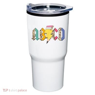 ABCD Pencil Lightning Bolt Back To School Teachers Tumbler
