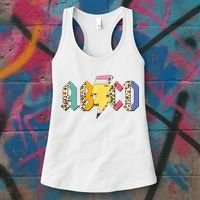 ABCD Pencil Lightning Bolt Back To School Teachers Women's Tank Top thumb 3