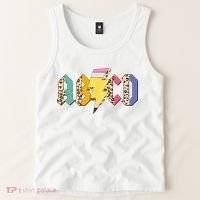 ABCD Pencil Lightning Bolt Back To School Teachers Tank Top thumb 2
