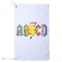 ABCD Pencil Lightning Bolt Back To School Teachers Golf Towel thumb 0