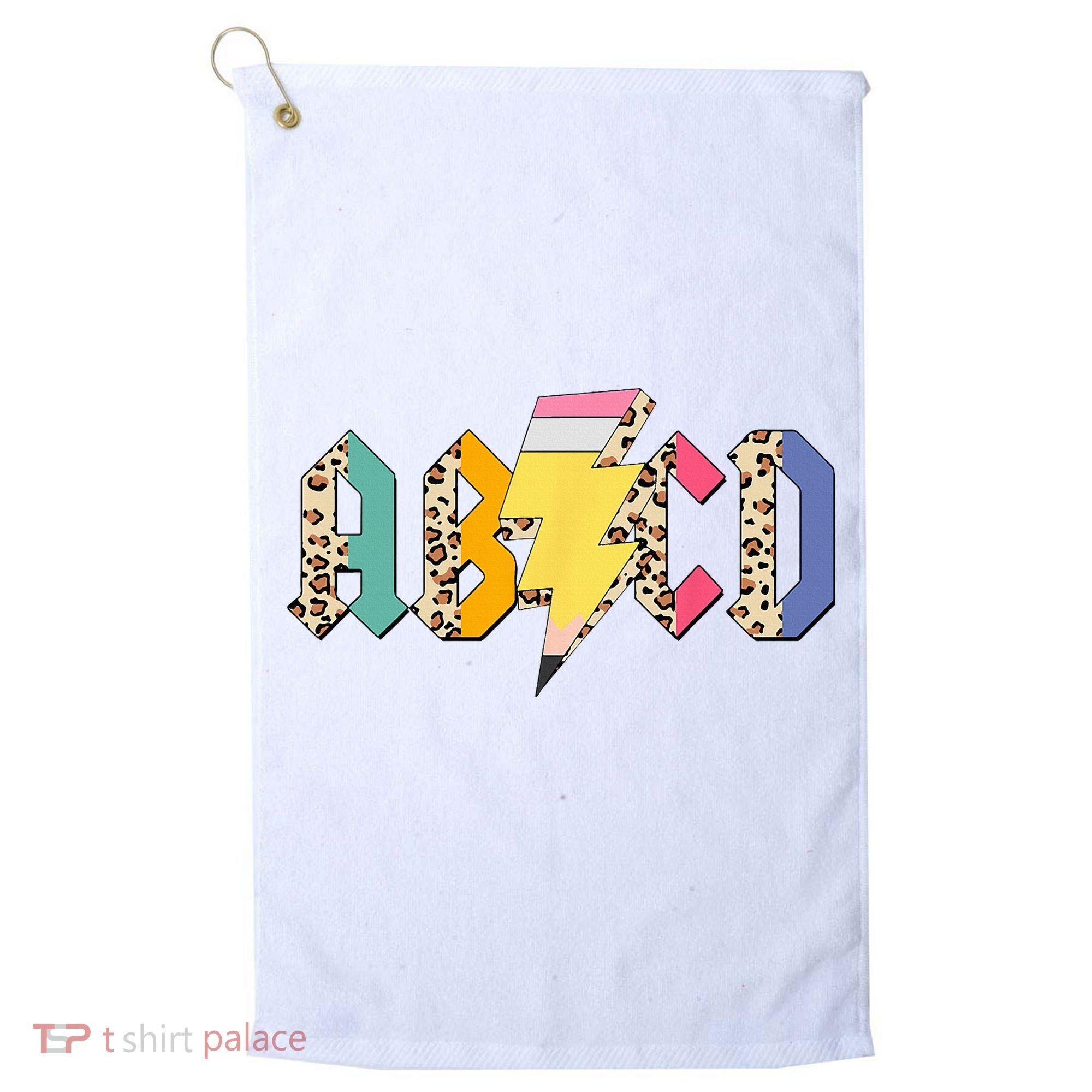 ABCD Pencil Lightning Bolt Back To School Teachers Golf Towel