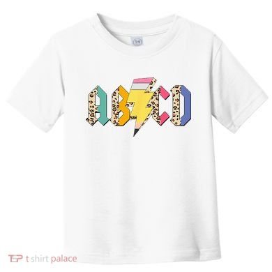 ABCD Pencil Lightning Bolt Back To School Teachers Toddler T-Shirt