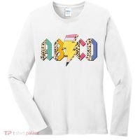 ABCD Pencil Lightning Bolt Back To School Teachers Women's Long Sleeve Shirt thumb 0