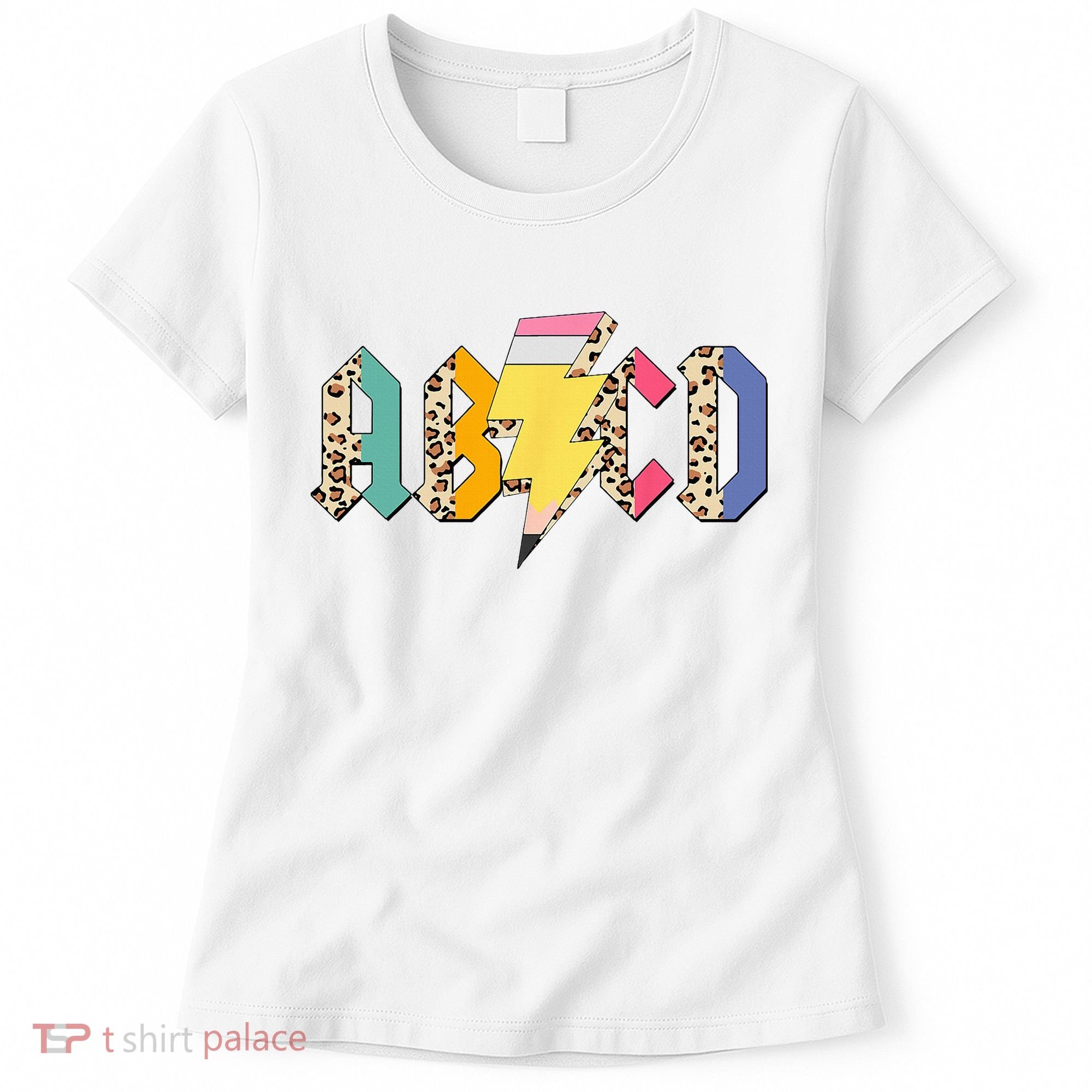 ABCD Pencil Lightning Bolt Back To School Teachers Women's T-Shirt