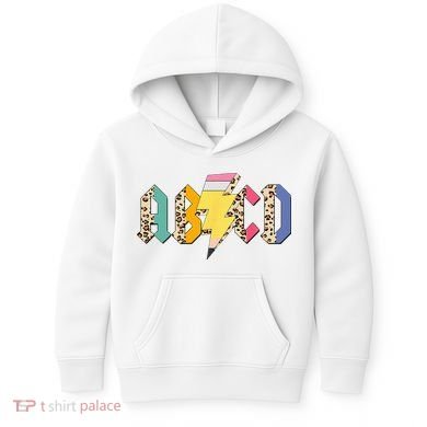 ABCD Pencil Lightning Bolt Back To School Teachers Kids Hoodie
