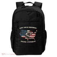 American Patriotic Love your Freedom Thank a Veteran  Backpack thumb 0