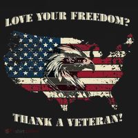 American Patriotic Love your Freedom Thank a Veteran  Women's Hoodie thumb 2