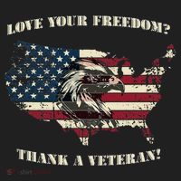 American Patriotic Love your Freedom Thank a Veteran  Golf Towel thumb 3