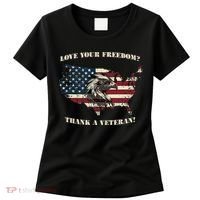 American Patriotic Love your Freedom Thank a Veteran  Women's T-Shirt thumb 0