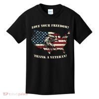 American Patriotic Love your Freedom Thank a Veteran  Kids T-Shirt thumb 0