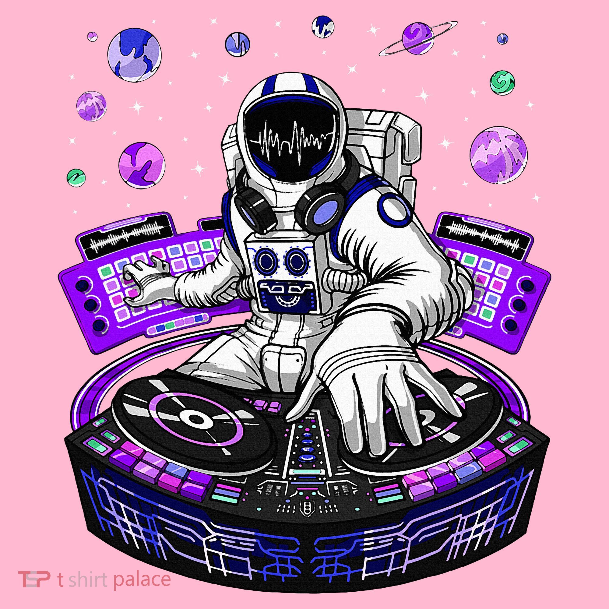 Astronaut Psychedelic Music Dj Psytrance Techno Edm Festival Coaster
