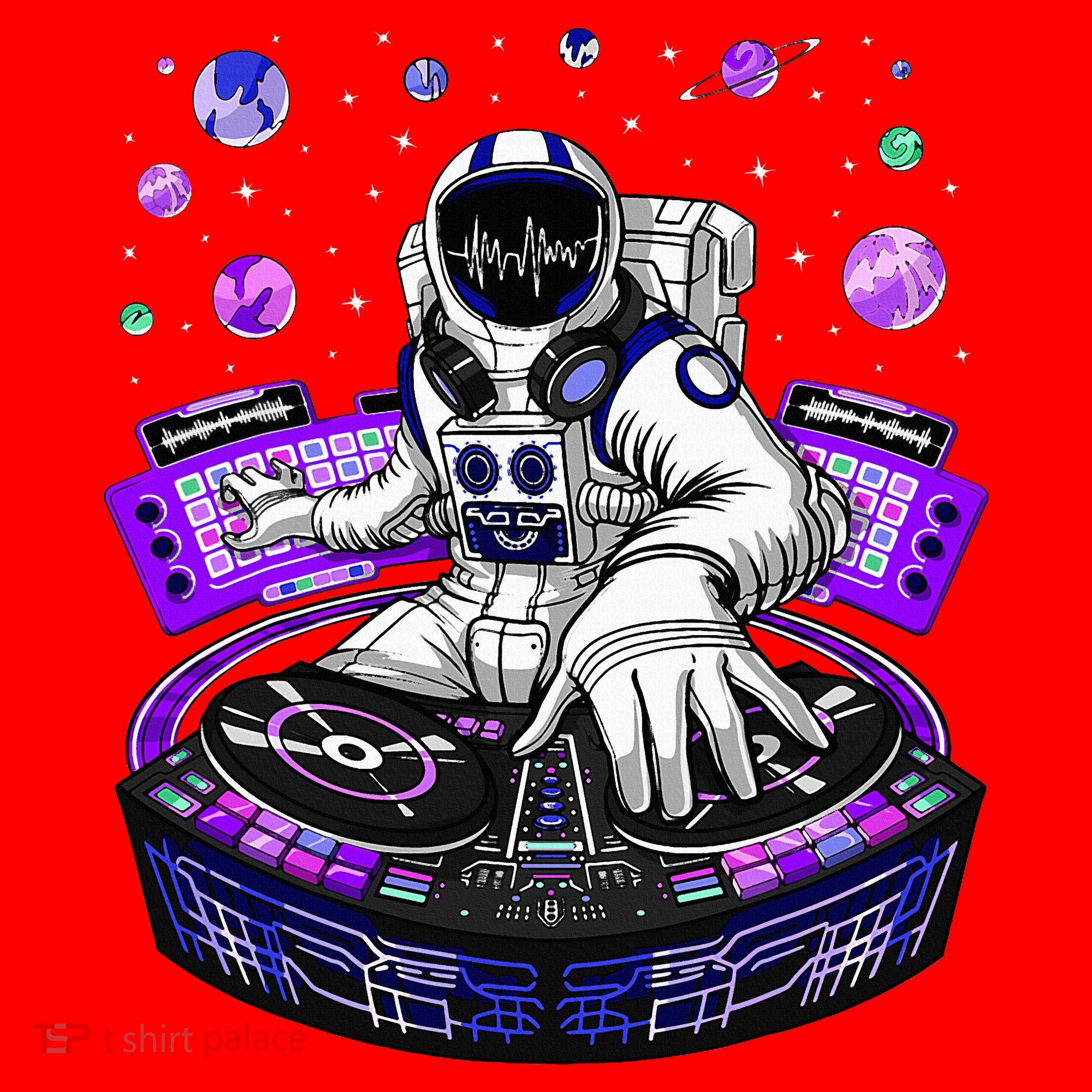 Astronaut Psychedelic Music Dj Psytrance Techno Edm Festival Santa Hat